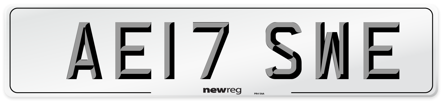 AE17 SWE Number Plate from New Reg
